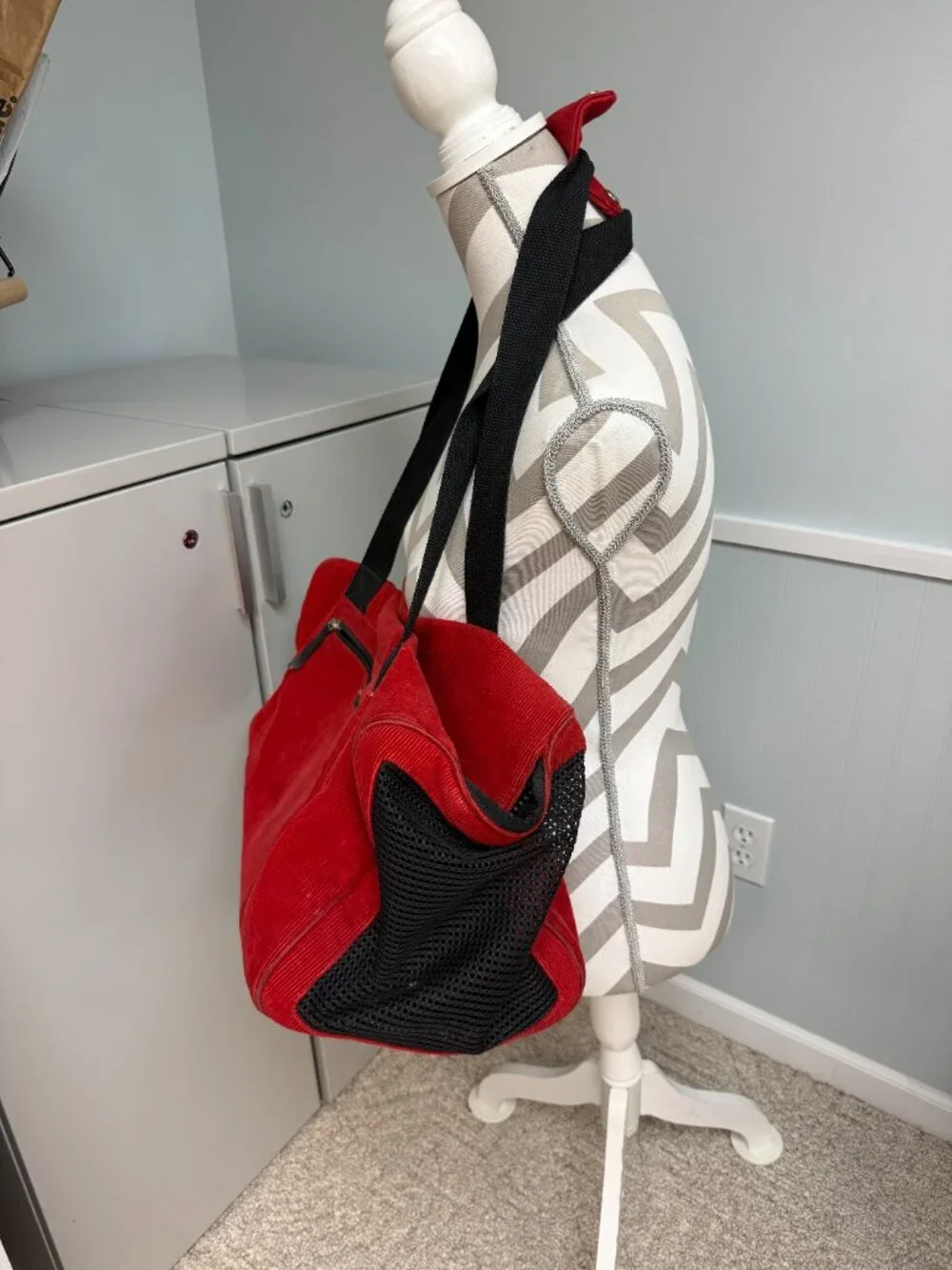 Kate Spade Red Corduroy Dog Carrier